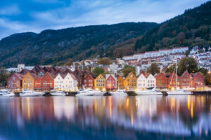 Bergen, Norway – picturesque city known for its colorful wooden houses and scenic fjords