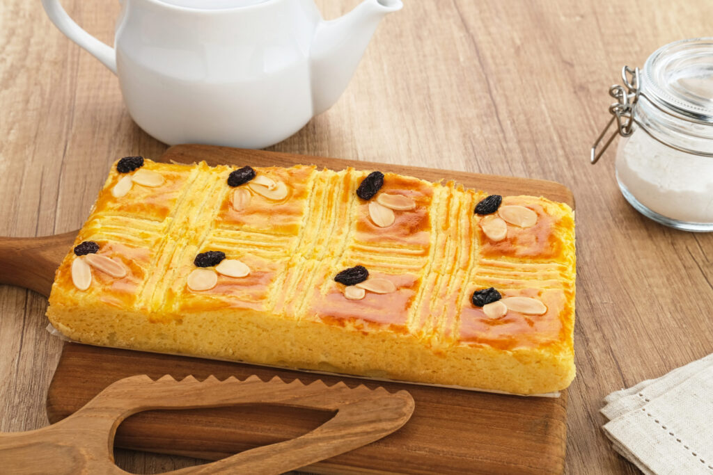 Lekker Holland Dutch butter cake (Boterkoek) – rich and moist traditional pastry from the Netherlands