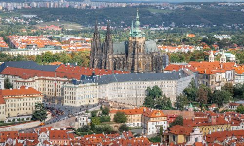 Aerial view of Prague Castle and St Vitus Cathedral - Prague, Czech Republic